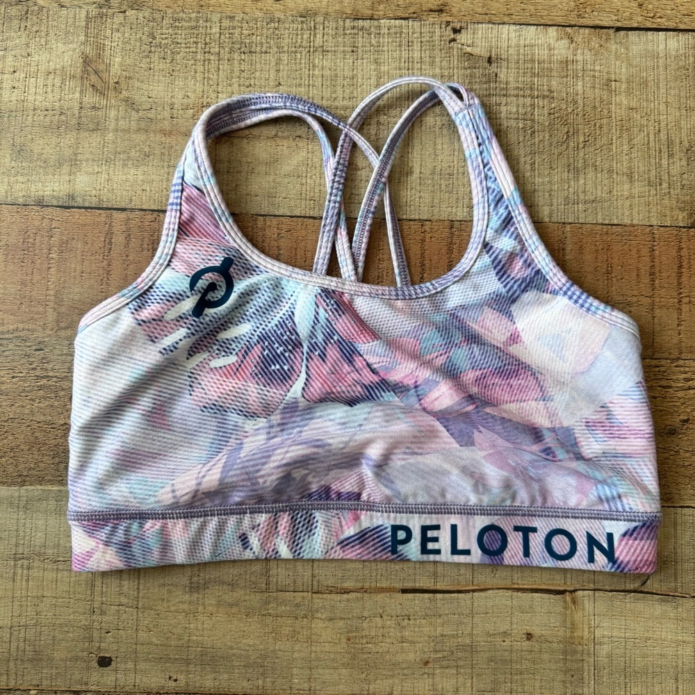Peloton Strappy Sports Bra Pink Purple MEDIUM